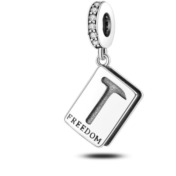 Sterling Silver Freedom Dangle Charm - Picture 1 of 2